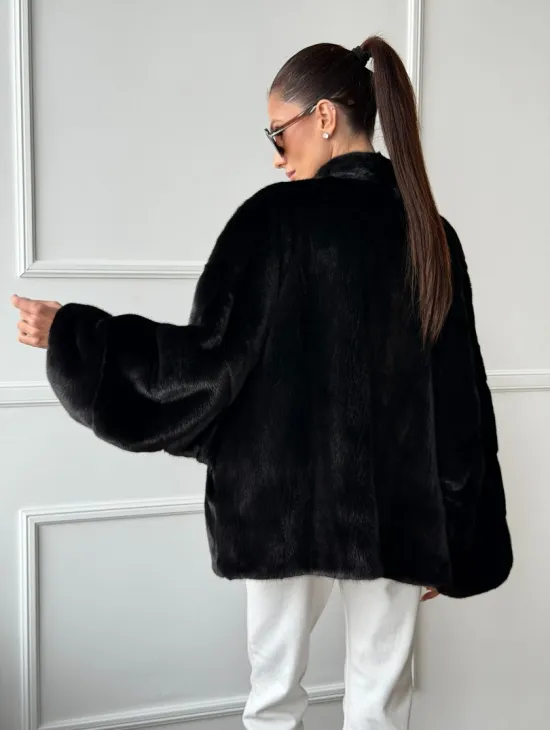 Куртка c V-образным воротом из норки SAGA FURS