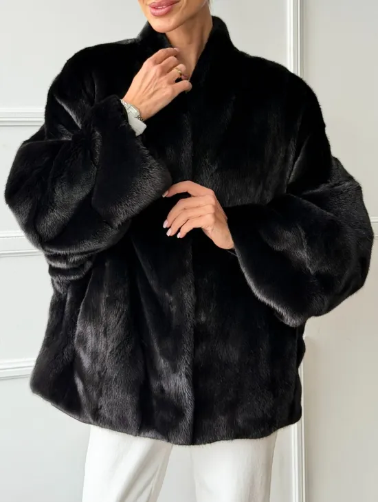 Куртка c V-образным воротом из норки SAGA FURS