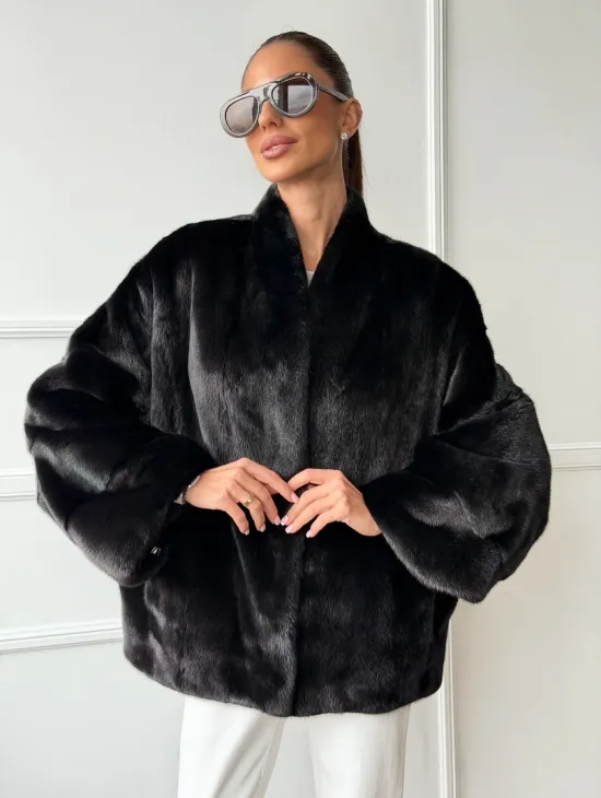 Куртка c V-образным воротом из норки SAGA FURS