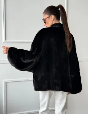 Куртка c V-образным воротом из норки SAGA FURS