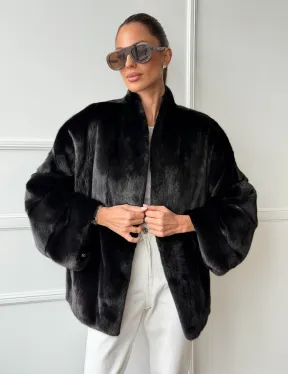 Куртка c V-образным воротом из норки SAGA FURS