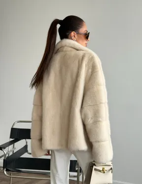 Женский норковый полушубок