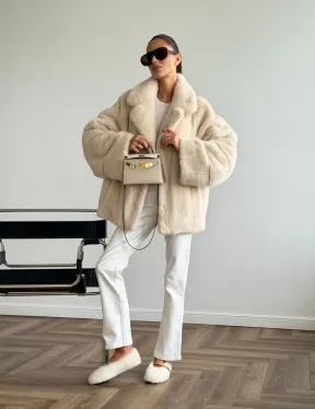 Женский норковый полушубок