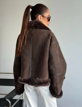 Женская двухсторонняя дубленка