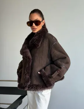 Женская двухсторонняя дубленка
