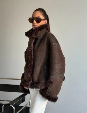 Женская двухсторонняя дубленка