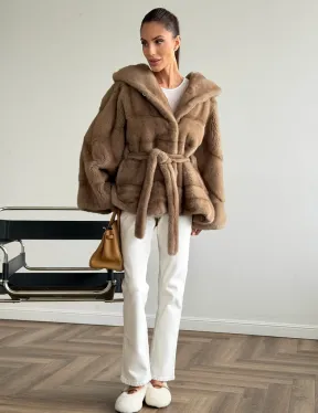 Норка пастель с капюшоном - летучая мышь