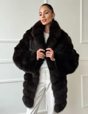 Шуба из куницы английский воротник