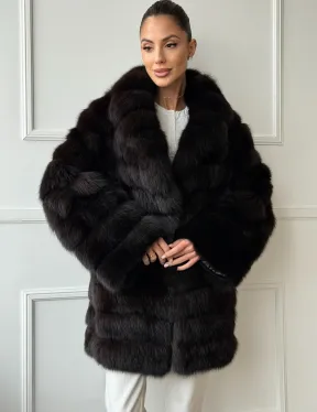Шуба из куницы английский воротник