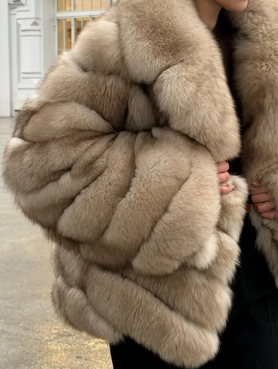 Шуба из песца под куницу