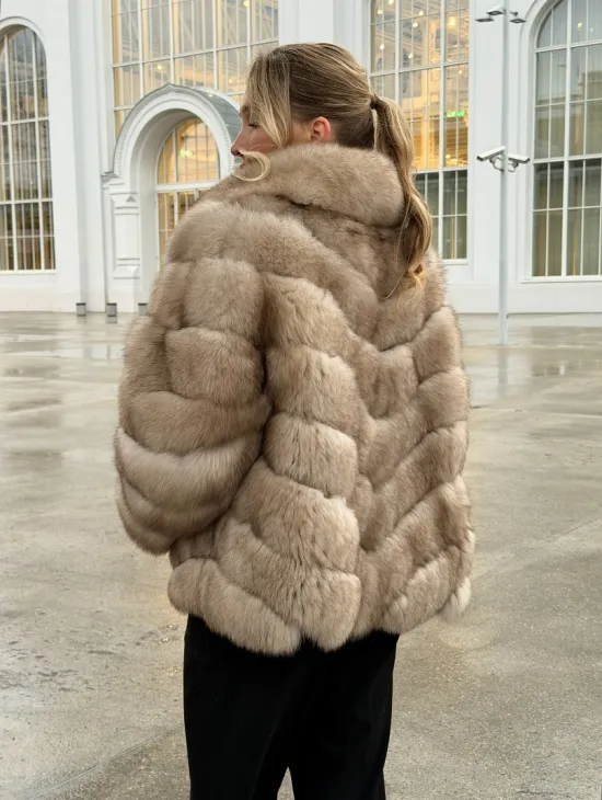 Шуба из песца под куницу