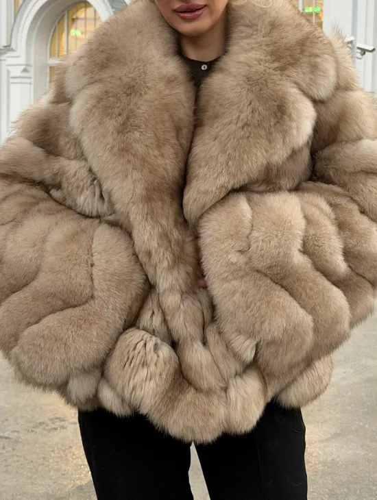 Шуба из песца под куницу