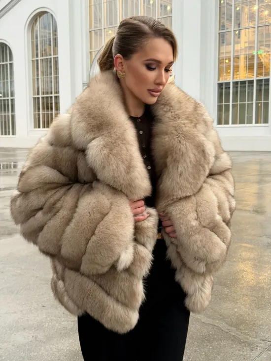 Шуба из песца под куницу