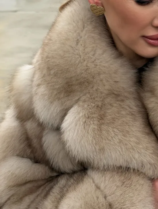 Шуба из песца под куницу