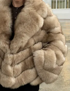 Шуба из песца под куницу