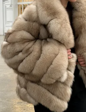 Шуба из песца под куницу