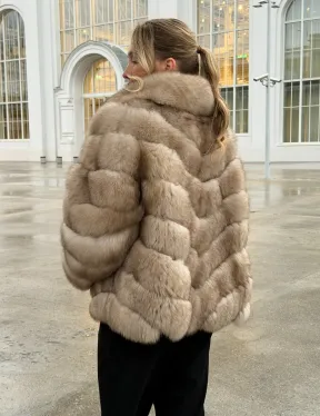 Шуба из песца под куницу