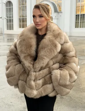 Шуба из песца под куницу