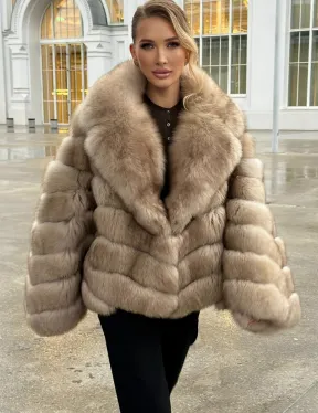 Шуба из песца под куницу