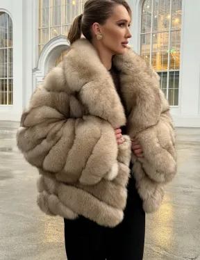 Шуба из песца под куницу