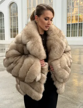 Шуба из песца под куницу