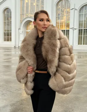 Шуба из песца под куницу