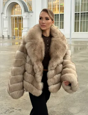 Шуба из песца под куницу