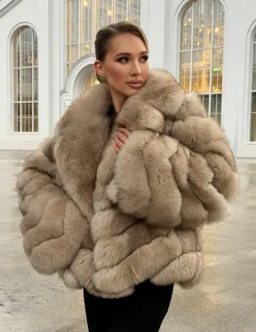 Шуба из песца под куницу