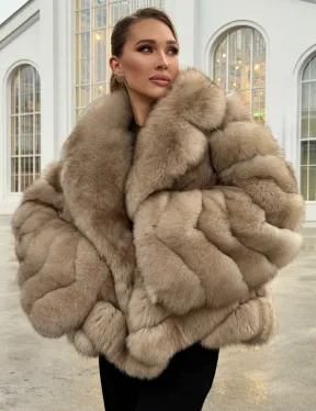 Шуба из песца под куницу