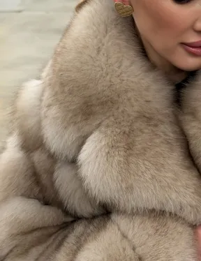 Шуба из песца под куницу