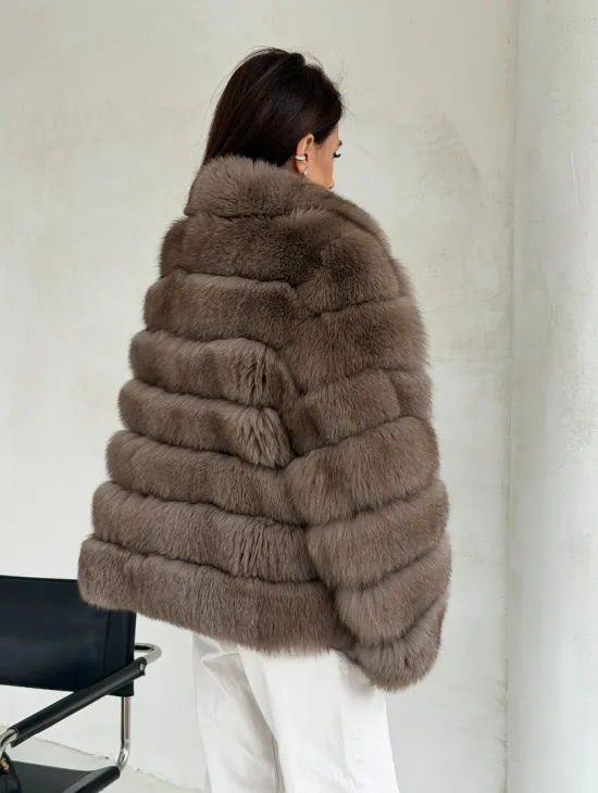 Шуба под соболь из песца