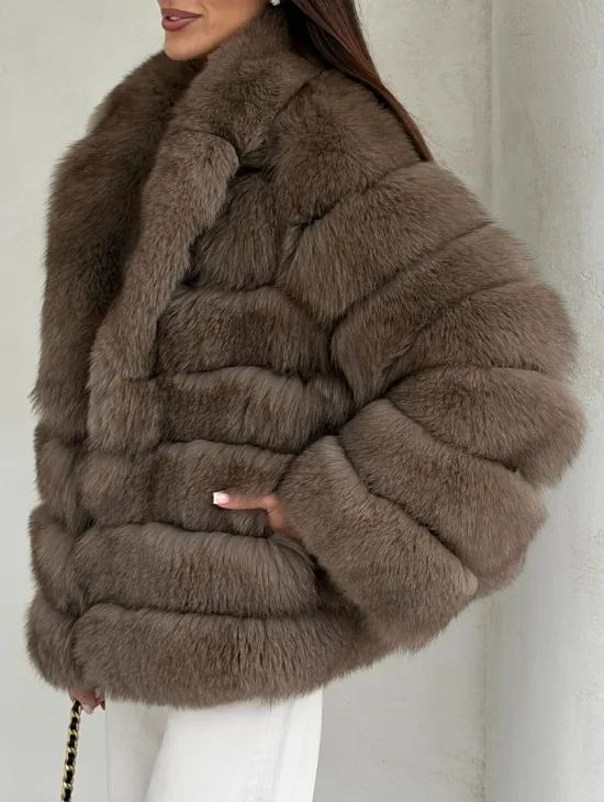 Шуба под соболь из песца