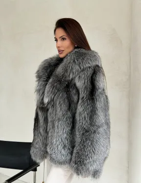 Полушубок из чернобурой лисы