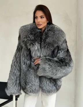 Полушубок из чернобурой лисы