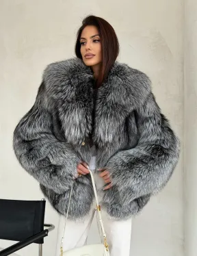 Полушубок из чернобурой лисы