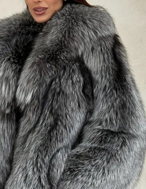 Полушубок из чернобурой лисы