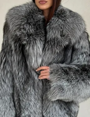 Полушубок из чернобурой лисы