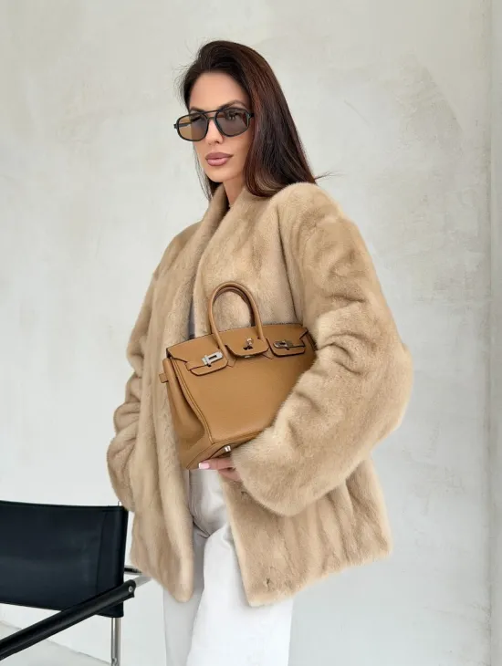 Жакет из натурального меха норки - Palomino - фото 13