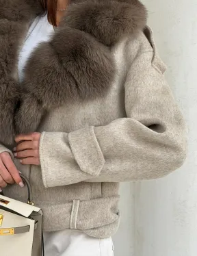 Куртка - пальто с мехом финского песца