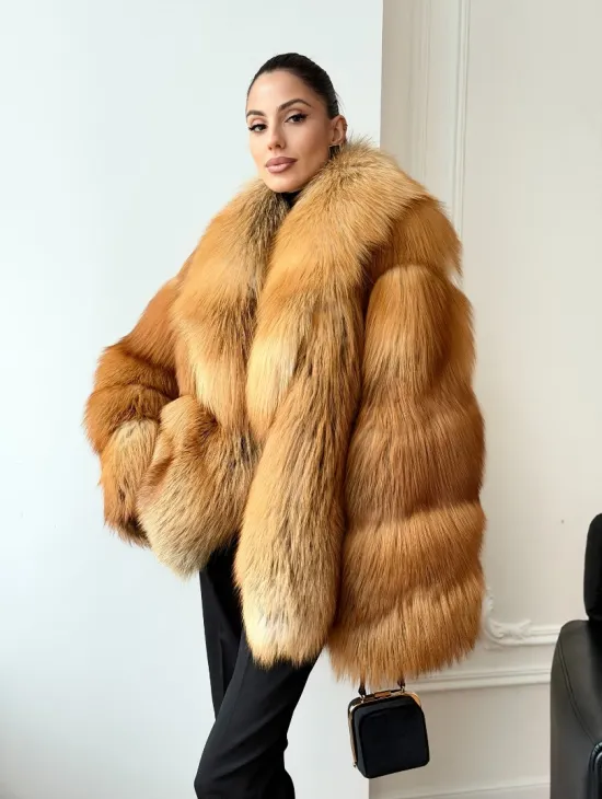 Шуба из лисы огневки