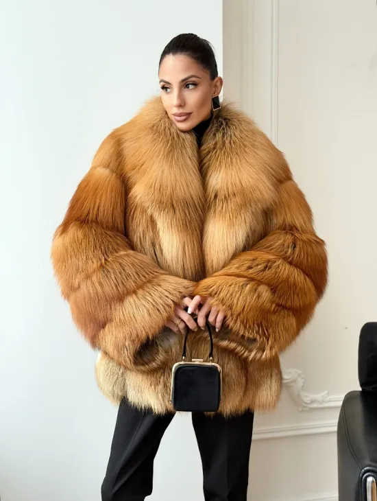 Шуба из лисы огневки