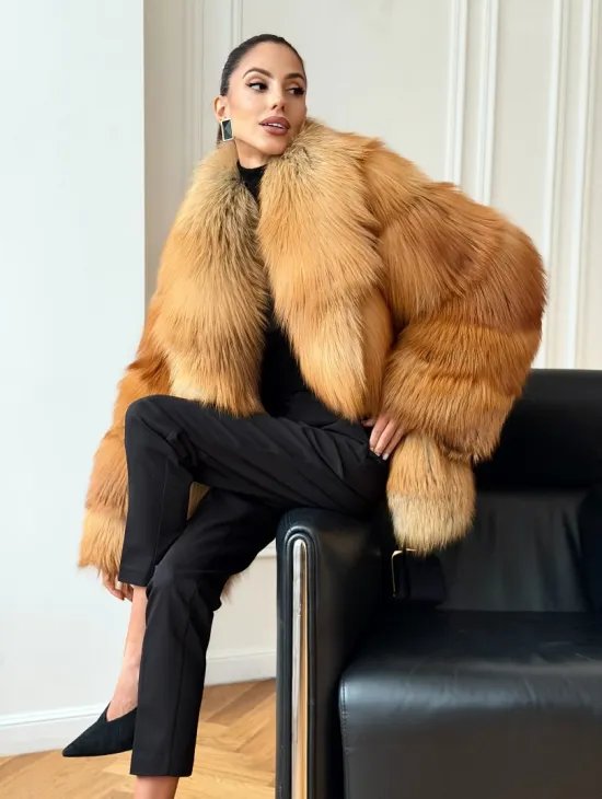 Шуба из лисы огневки