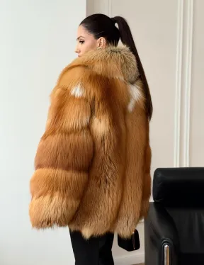 Шуба из лисы огневки
