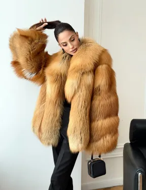 Шуба из лисы огневки