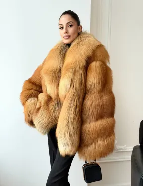 Шуба из лисы огневки