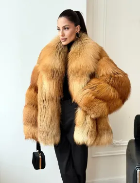 Шуба из лисы огневки