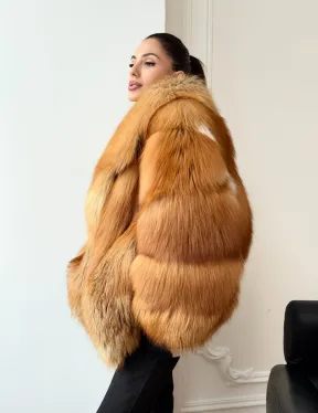 Шуба из лисы огневки