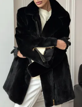 Черная норковая косуха