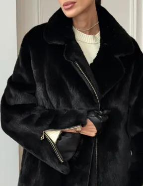 Черная норковая косуха