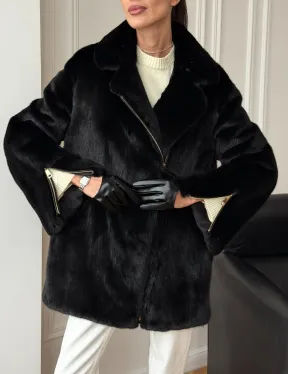 Черная норковая косуха